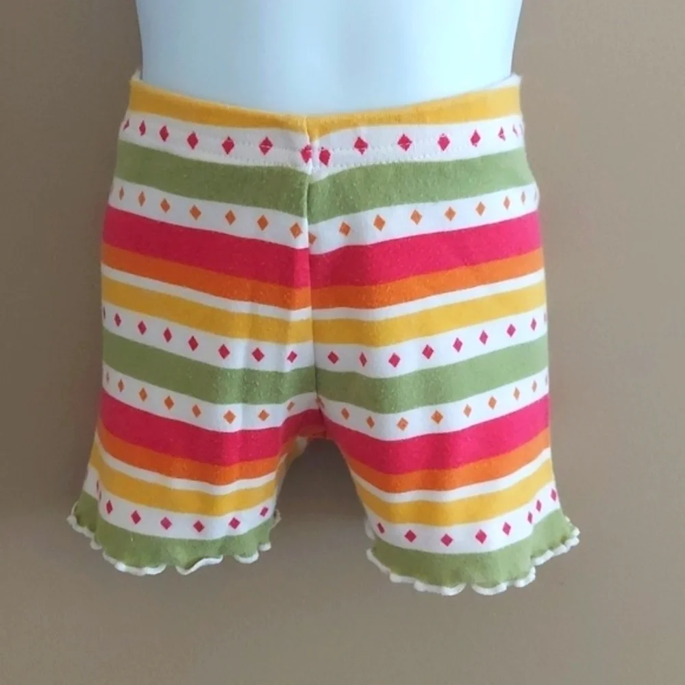 Gymboree 3 pc pack shorts - pink polka dot orange hippo stripes - size 2T